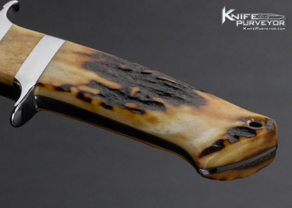 Bob Loveless Custom Knife J M Double Nude Logo Amber Stag Jr Bear Subhilt Fighter Knife Purveyor