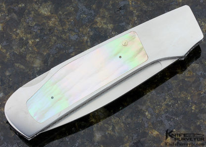 Frank Centofante Custom Knife Gold Lip Pearl Interframe Lockback Folder - Image 3