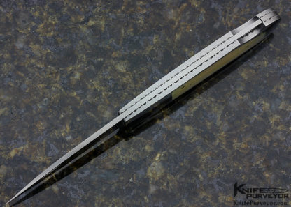 Frank Centofante Custom Knife Gold Lip Pearl Interframe Lockback Folder - Image 4