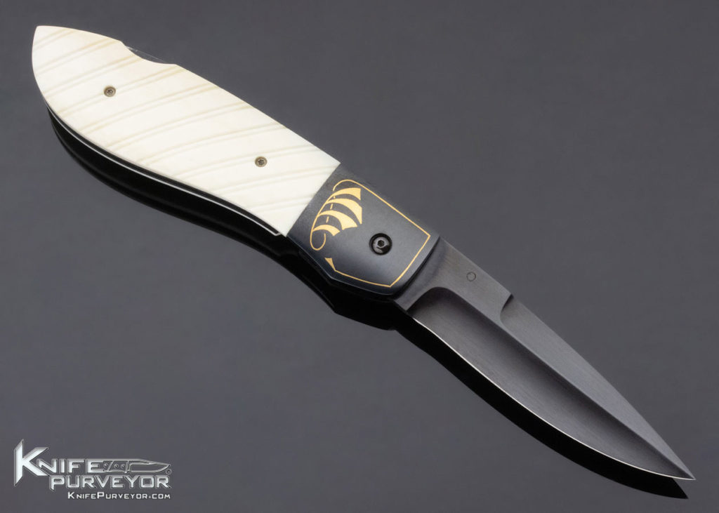 Jim Minnick Custom Knife Fluted Mammoth Lockback Engraved by Joyce