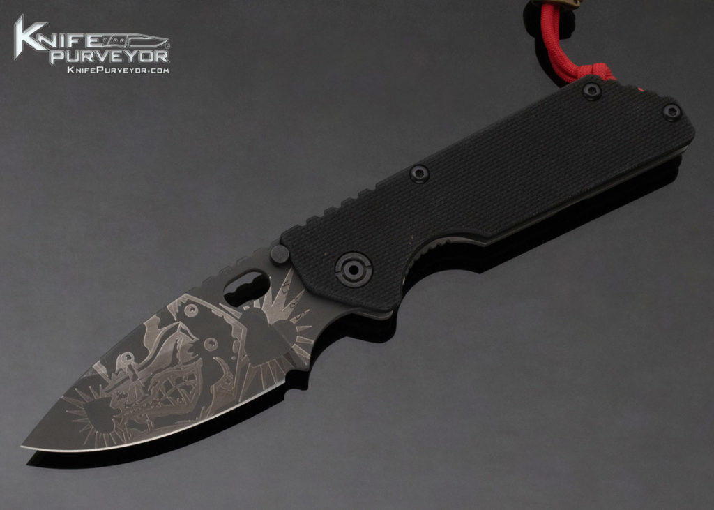 Strider Custom Knife Hearts & Spades on Blade Starling Gear Bead