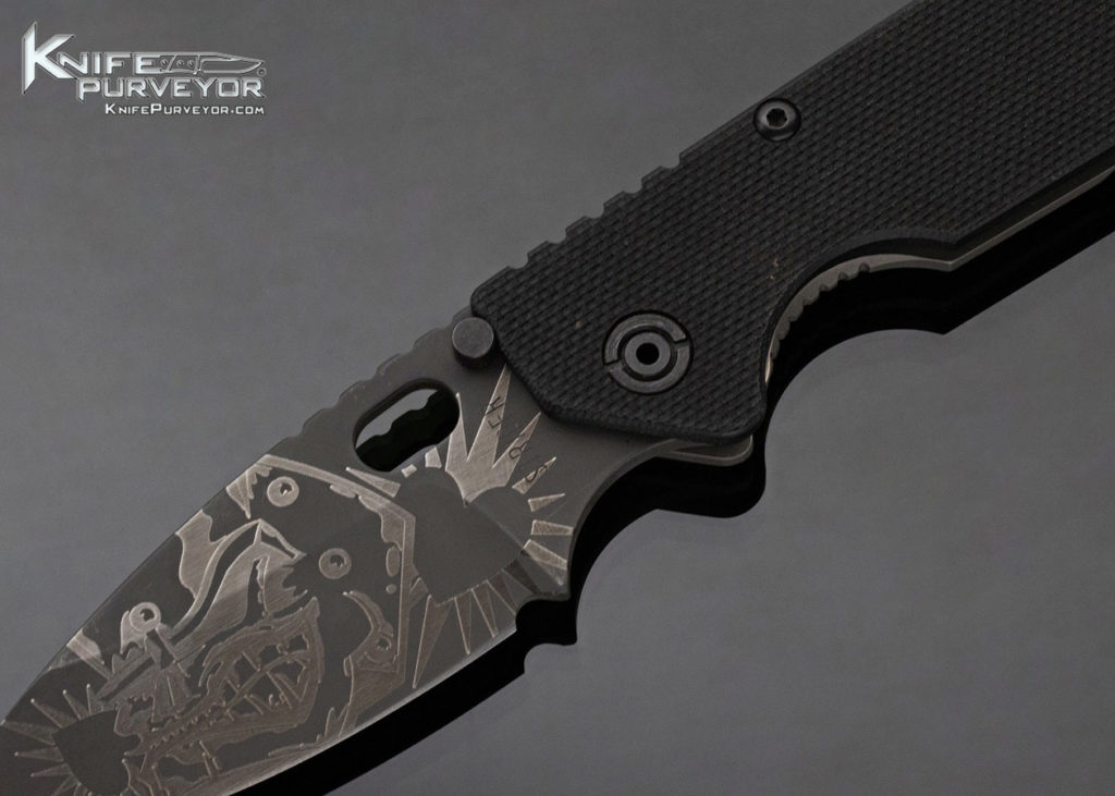 Strider Custom Knife Hearts & Spades on Blade Starling Gear Bead