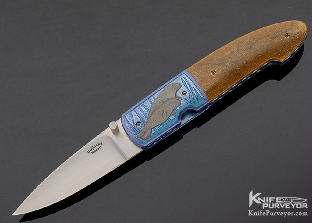 Stan Fujisaka Custom Knife Judy Beaver Walrus Engraved Oosic Linerlock