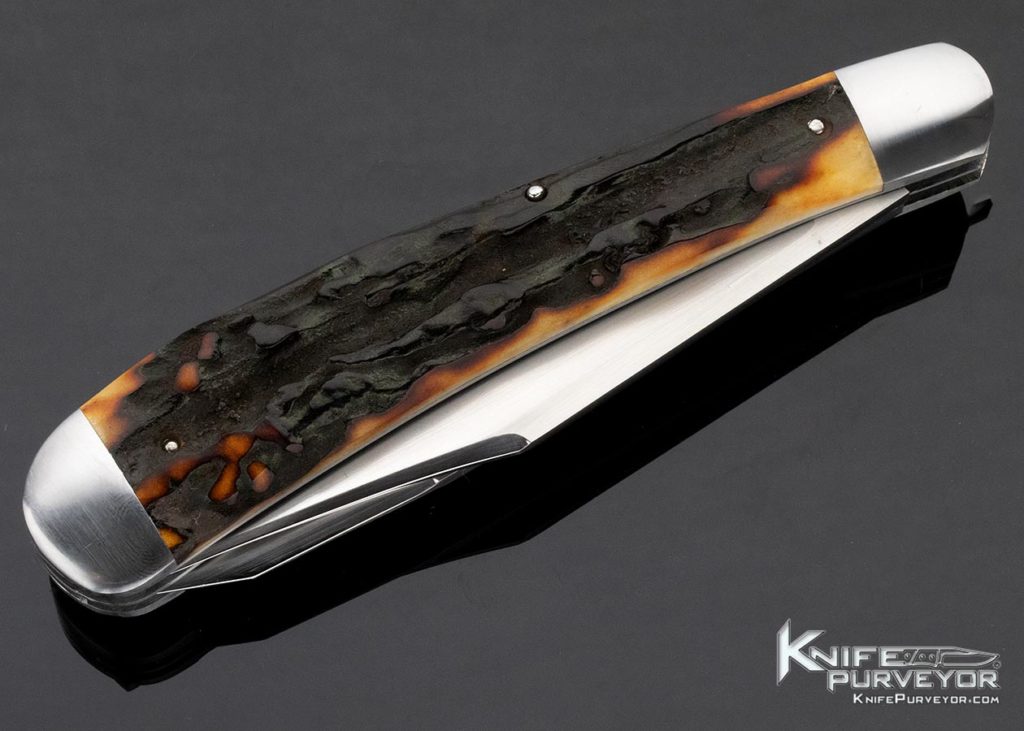 Luke Swenson Custom Knife Stag 2 Blade Remington Bullet Slip Joint