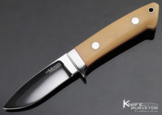 Elton Misner Custom Knife Bone Linen Micarta "Bob Loveless Design" Drop Point Hunter 16451