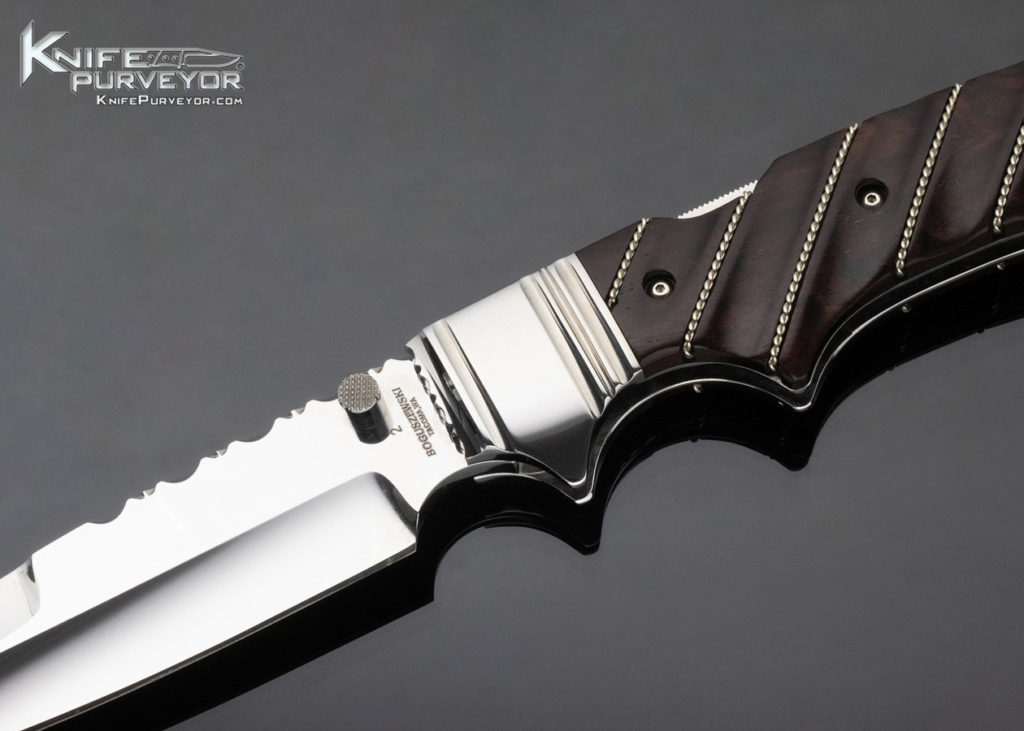 Phil Boguszewski Custom Knife Fluted Ebony with Braided Silver Wire