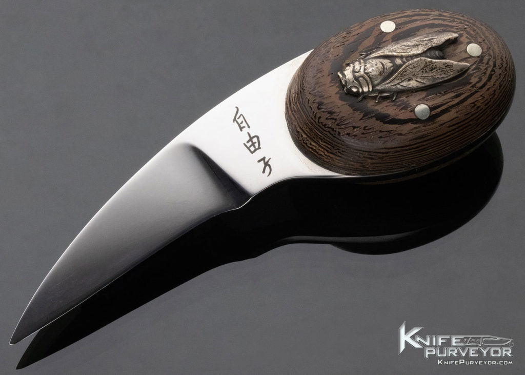 Japanese Custom Knife Bocote Wood and Silver Fixed Blade Knife Purveyor