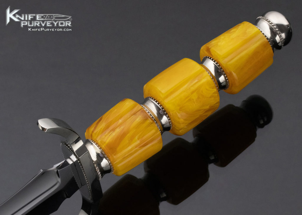 Stan Fujisaka Custom Knife 3 Piece Amber Dagger Knife Purveyor