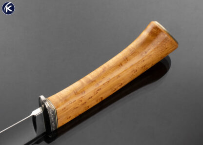 TM Dowell Custom Knife Birdseye Maple Hunter Engraved by George Sherwood - Image 6