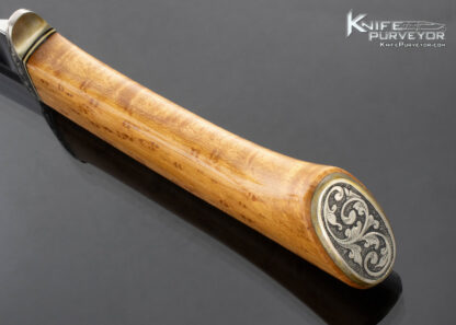 TM Dowell Custom Knife Birdseye Maple Hunter Engraved by George Sherwood 16730
