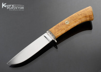 TM Dowell Custom Knife Birdseye Maple Hunter Engraved by George Sherwood 16730