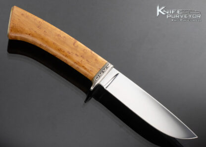TM Dowell Custom Knife Birdseye Maple Hunter Engraved by George Sherwood - Image 3