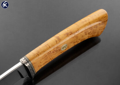 TM Dowell Custom Knife Birdseye Maple Hunter Engraved by George Sherwood - Image 5
