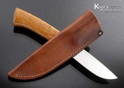 TM Dowell Custom Knife Birdseye Maple Hunter Engraved by George Sherwood - Image 4