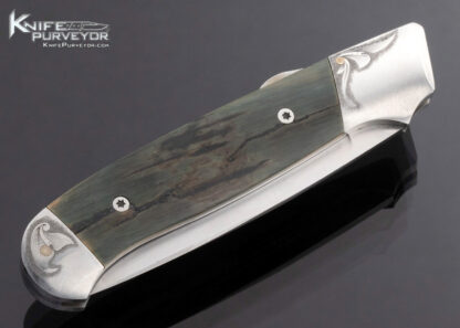 Bailey Bradshaw Custom Knife Sole Authorship Engraved Blue Mammoth Lockback - Image 3