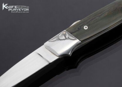 Bailey Bradshaw Custom Knife Sole Authorship Engraved Blue Mammoth Lockback - Image 2