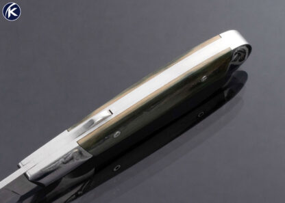 Bailey Bradshaw Custom Knife Sole Authorship Engraved Blue Mammoth Lockback - Image 5