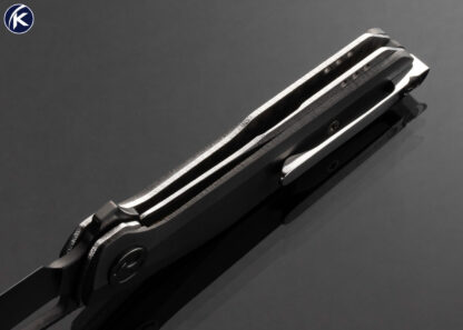 Dew Hara Custom Knife Folding Knife Linerlock Zirconium Chronos Flipper - Image 6