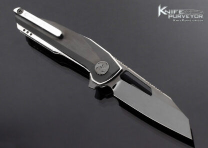 Dew Hara Custom Knife Folding Knife Linerlock Zirconium Chronos Flipper - Image 4