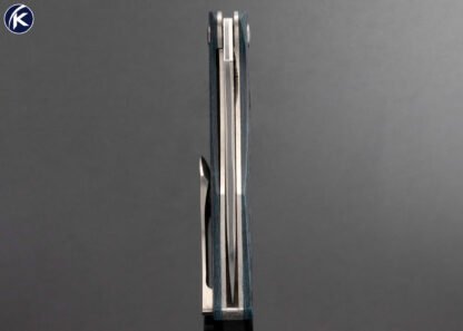 William Tuch Custom Knife San Mai Damascus Fat Carbon Fiber Arctic Storm Scale Release Umpqua Double Action Automatic Linerlock 16750