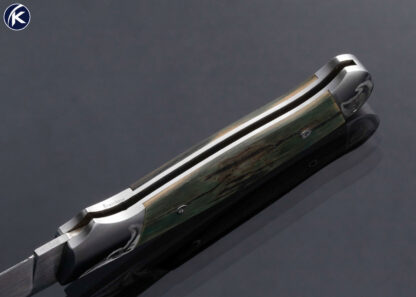 Bailey Bradshaw Custom Knife Sole Authorship Engraved Blue Mammoth Lockback - Image 6