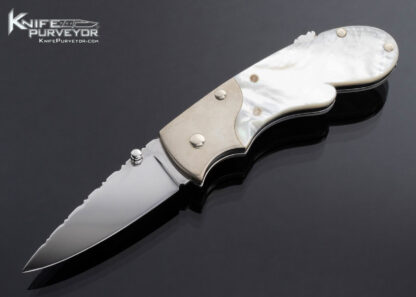 J.B. Custom Knife Nickel Silver Mother of Pearl Lockback #6 16774