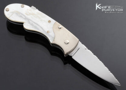 J.B. Custom Knife Nickel Silver Mother of Pearl Lockback #6 - Image 2