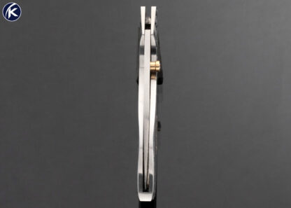 Jim Martin Custom Knife Damascus Black Lip Tahitian Pearl Shell Front Lock with Thumb Stud 16772