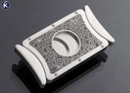 Mathew Lerch Custom Cigar Cutter with Devin Thomas Damascus - Image 2