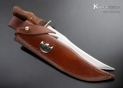 Bill Moran MS Custom Knife Curly Maple Hand Forged ST-24 Fighter 16640