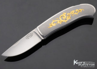 Dr. Fred Carter Custom Knife Gold Scroll Lockback 12697