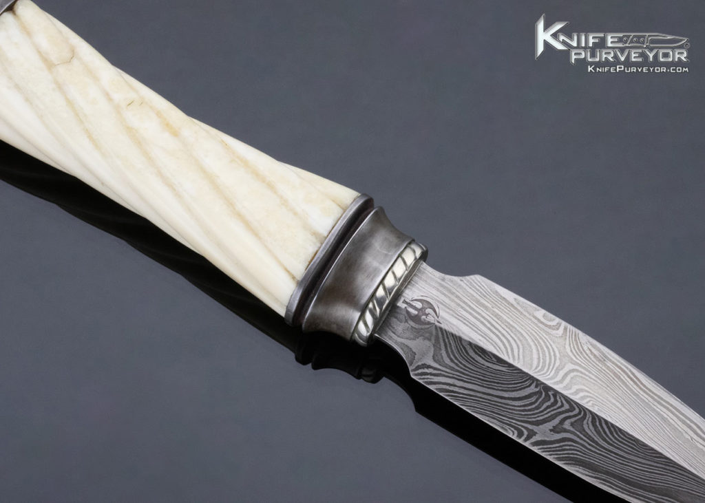 Kemal Custom Knife Fluted Walrus and Damascus Dagger Knife Purveyor