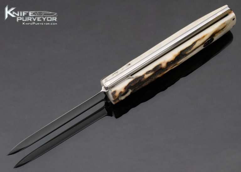 TM Dowell Custom Knife Stag Funny Folder Knife Purveyor