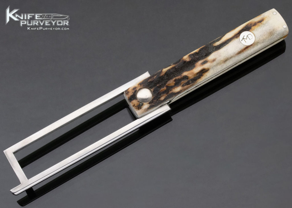 TM Dowell Custom Knife Stag Funny Folder Knife Purveyor