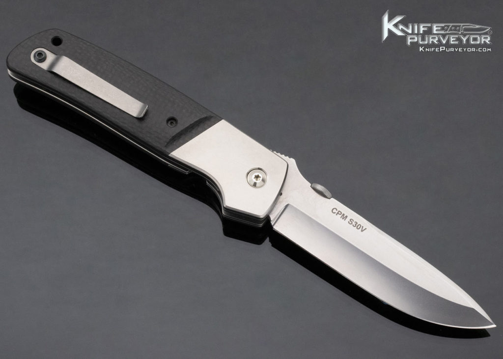 Bob Terzuola Carbon Fiber Bead Blasted Titanium ATCF Linerlock - Knife ...
