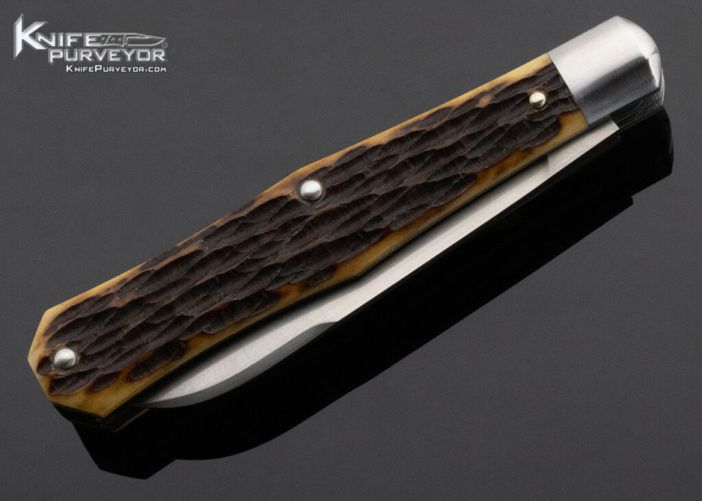 Tony Bose Custom Knife Remington Jigged Bone 2 Blade Coffin Jack with