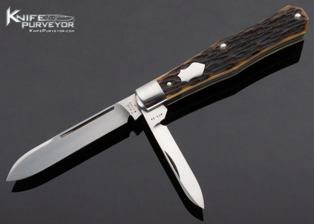 Tony Bose Custom Knife Remington Jigged Bone 2 Blade Coffin Jack with