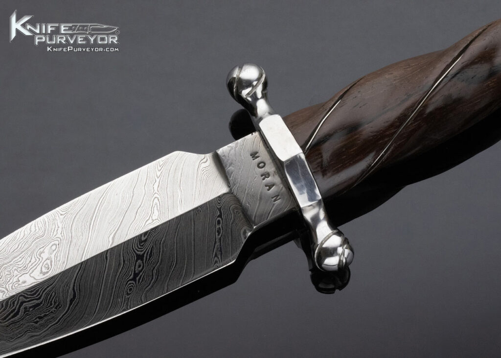Bill Moran Custom Knife Damascus Fluted Quillon Dagger Knife Purveyor