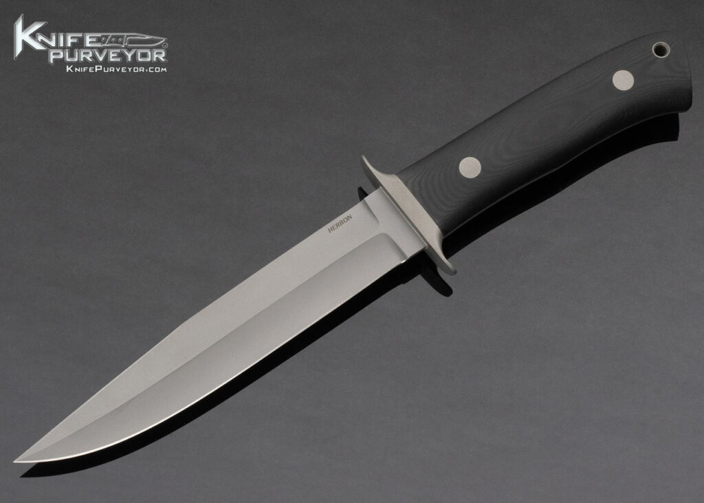 Herron Custom Knife Black Micarta LDCF5 Fighter 31 Knife