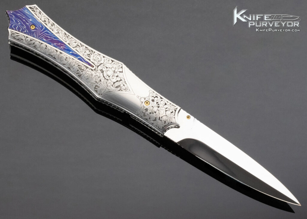 Harold Moeller Custom Knife Gil Rudolph Engraved Folding Dagger Knife