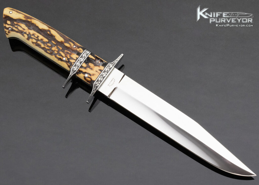 Joe Kious Custom Knife Engraved Stag Subhilt Fighter Knife Purveyor
