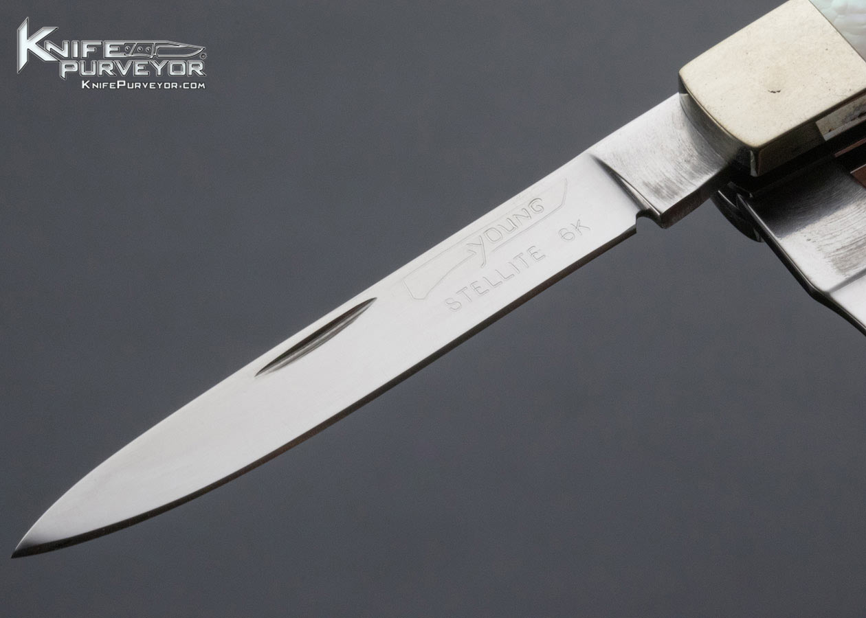 George Young Custom Knife Stellite 6k 2 Blade Dr s Knife Pearl George Young Custom Knife Stellite 6k 2 Blade Dr s Knife Pearl