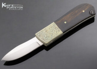 D.B. Custom Knife Engraved Desert Ironwood Fixed Blade 13947