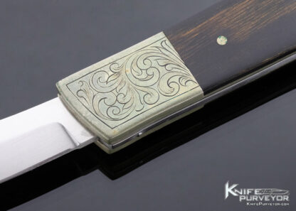 D.B. Custom Knife Engraved Desert Ironwood Fixed Blade - Image 2