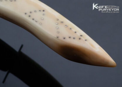 Dr. James Batson Custom Knife Fossilized Walrus and Damascus Hunter 13841