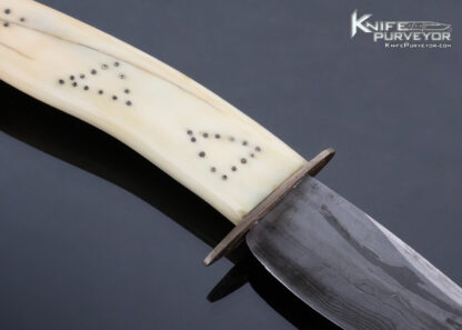 Dr. James Batson MS Custom Knife Fossilized Walrus and Damascus Hunter - Image 4