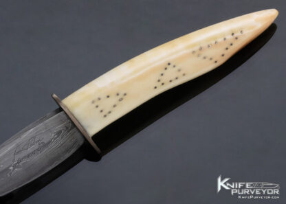 Dr. James Batson MS Custom Knife Fossilized Walrus and Damascus Hunter - Image 5