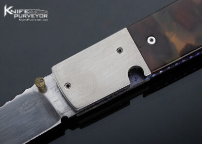 Bob Levine Custom Knife Amber Linerlock - Image 2