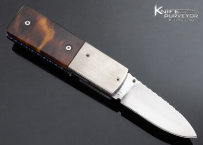 Bob Levine Custom Knife Amber Linerlock - Image 3