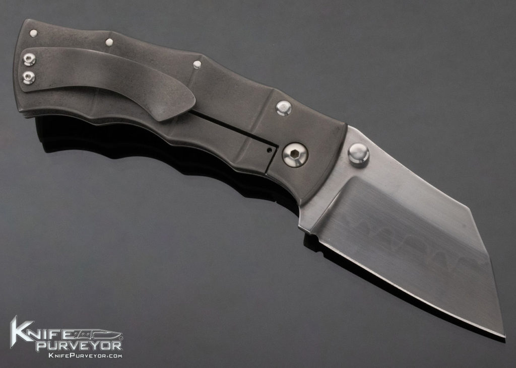 Michael Burch Custom Knife Bamboo Framelock with Hamon Knife Purveyor